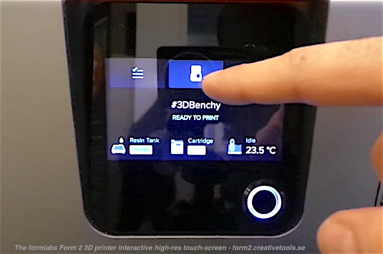 The formlabs Form 2 3D printer interactive high-res touch-screen - form2.creativetools.se